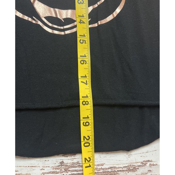 Disney’s Rose Gold Mickey Head On Black Hi Low Shirt EUC - Picture 4 of 5